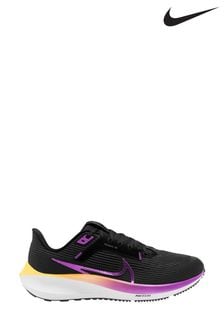 Nike Black/Pink Air Zoom Pegasus 40 Road Running Trainers (N31717) | LEI 716