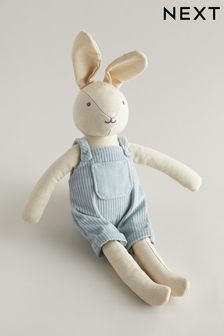 Blue Fabric Bunny in Dungarees Toy (N31811) | €20