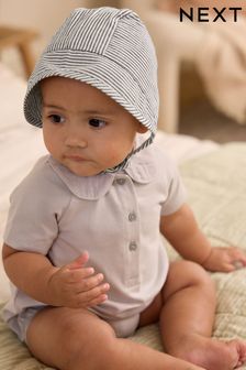 藍色條紋 - 婴儿小圆帽 (0-12個月) (N31853) | NT$310