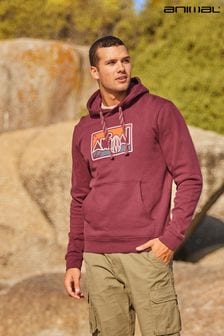 Animal Herren River Bedrucktes Kapuzensweatshirt aus Bio-Baumwolle, Rot (N31899) | 78 €