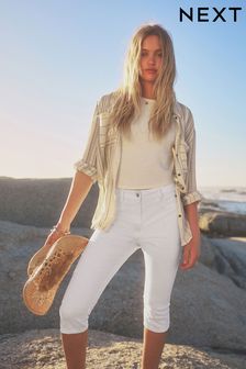 White - Capri Cropped Jeans (N31914) | kr360
