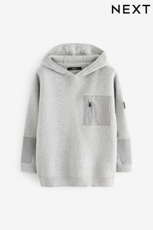 Grey - Utility Style Knitted Hoodie (3-16yrs) (N31920) | kr320 - kr410