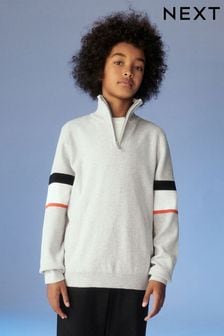Grey Knitted Zip Neck Jumper (3-16yrs) (N31921) | €23 - €30