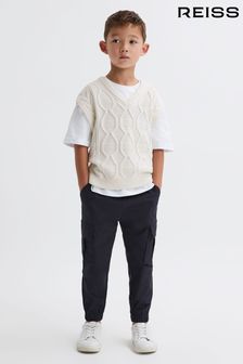 Reiss Ecru Acer Junior Slim Fit Cable Knit Sleeveless Vest (N32121) | €30