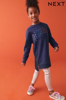 海軍藍彩虹星星裝飾 - 柔軟套衫連身裙 (3-16歲) (N32137) | NT$710 - NT$930