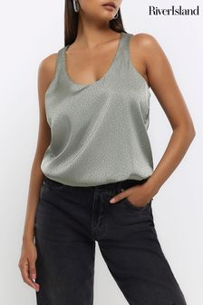 River Island Green Dewdrop Scoop Neck Top (N32224) | €12.50