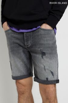 River Island Black Slim Rips Shorts (N32225) | 27 €