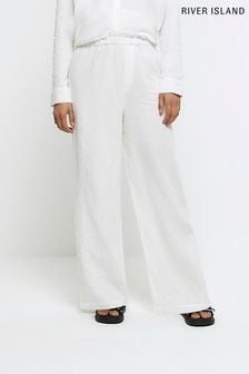 River Island White Blistered Trousers (N32246) | €23