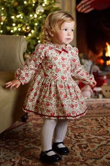 Trotters London Little Liberty Print Red Felicite Floral Willow Cotton Dress (N32265) | €62