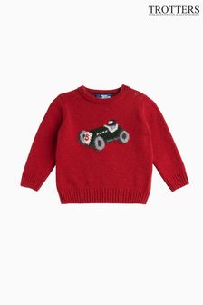 Trotters London Little Henry Pullover mit Autodesign, Rot (N32287) | 42 €