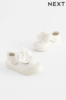 White Standard Fit (F) Machine Washable Mary Jane Shoes (N32355) | €20 - €22