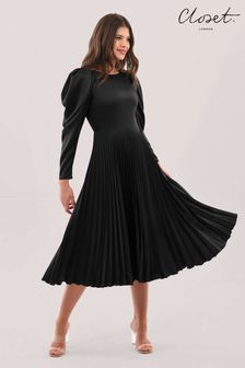 Closet London Black Pleated Dress (N32357) | $187