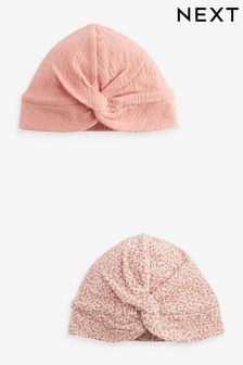 素色 - 嬰兒頭巾帽 2 件組 (0-18個月) (N32377) | NT$290