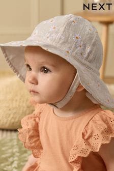 Cream Daisy Wide Brim Baby Bucket Hat (0mths-2yrs) (N32385) | KRW18,100