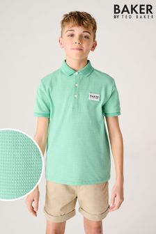 Baker by Ted Baker Green Textured Polo Shirt (N32400) | €28 - €35