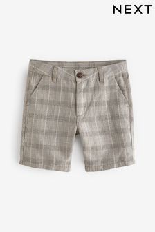 Check Linen Blend Chino Shorts (3-16yrs) (N32411) | SGD 21 - SGD 30