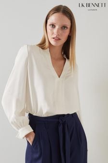 LK Bennett Selina Collarless Blouse (N32422) | KRW382,100