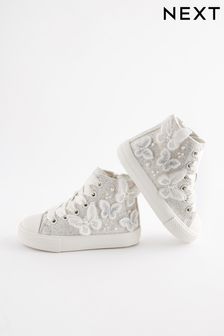 White Glitter Bridesmaid High Top Trainers (N32494) | AED116 - AED131