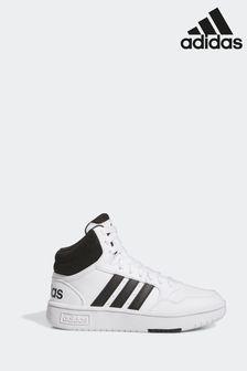 לבן/שחור - Adidas Hoops Mid Shoes (N32566) | ‏176 ‏₪