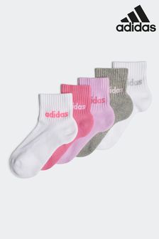 متعدد الألوان - Adidas Linear Ankle Socks 5 Pairs Kids (N32595) | 64 ر.س
