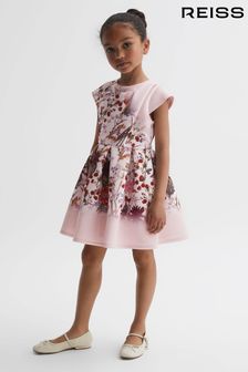 Reiss Black Tammy Junior Scuba Floral Printed Dress (N32618) | €35