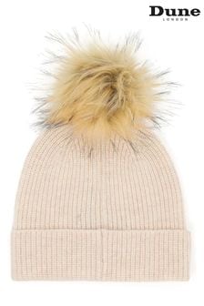 Dune London Natural Finland Pom Knit Beanie Hat (N32636) | LEI 239