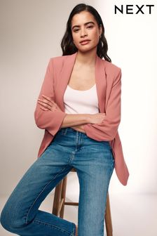 Pink Relaxed Ruched Sleeve Blazer (N32691) | $67
