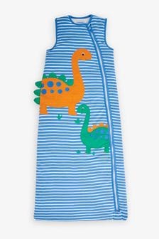 JoJo Maman Bébé Blue Stripe Dino Appliqué 2.5 Tog Toddler Sleeping Bag (N32745) | OMR18