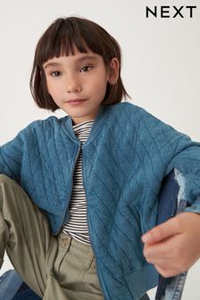 Blue Quilted Jersey Bomber Jacket (3-16yrs) (N32810) | €41 - €48