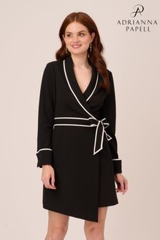 Adrianna Papell Kurzes Tuxedo-Kleid mit Paspelierung, Schwarz (N32829) | 116 €