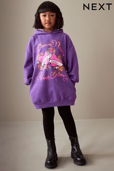Bande violette imprimée - Sweat à capuche coupe longue (3-16 ans) (N32833) | €21 - €27