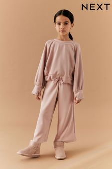 Pink Modal Sweatshirt And Wide Leg Trousers (3-16yrs) (N33019) | KRW55,500 - KRW68,300