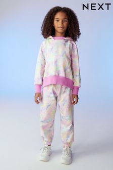 Multi rose imprimé tie-dye - Pantalon de jogging oversize style années 90 (3-16 ans) (N33032) | €13 - €19