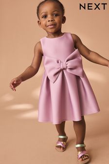 Bright Pink Bow Party Dress (3mths-7yrs) (N33080) | $34 - $38