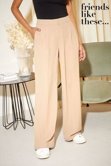 Friends Like These Camel Tall Premium Wide Leg Smart Trousers (N33092) | $63