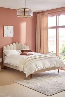 Soft Texture Light Natural Adele Upholstered Bed Frame (N33165) | €610 - €750