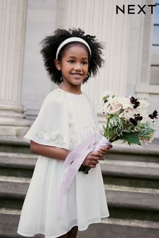象牙白乳白 - 珠飾披肩連身裙 (3-12歲) (N33262) | NT$1,290 - NT$1,460