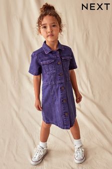 Purple Overdye - Fitted Denim Dress (3-16yrs) (N33263) | kr340 - kr430