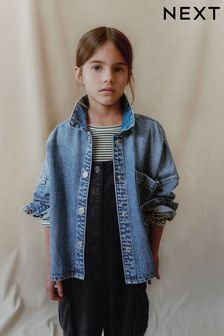 Bleu - Veste-chemise en jean carrée (3-16 ans) (N33279) | €21 - €28
