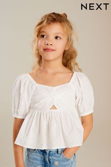 White Cut-Out Detail Blouse (3-16yrs) (N33288) | kr197 - kr273