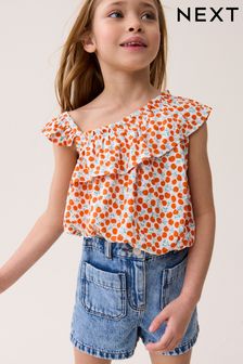 One-Shoulder Frill Blouse (3-16yrs)