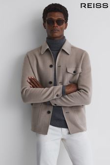 Грибно-коричневый - Reiss-мачтовая куртка на пуговицах (N33325) | €454