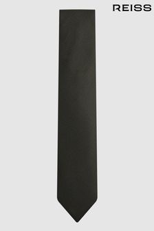 Темно-зеленый - Фактурный шелковый галстук Blend Церемонии Reiss (N33327) | €73