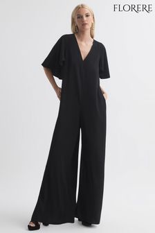 Florere Relaxed Fit Cape Sleeve Jumpsuit