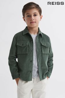 Reiss Ivy Green Bonucci Junior Corduroy Twin Pocket Overshirt (N33390) | €60