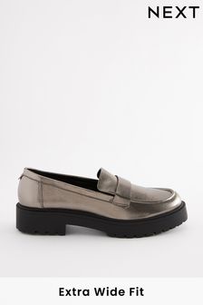 Pewter Grey Extra Wide Fit Forever Comfort Chunky Loafers (N33548) | $43