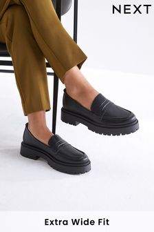 Black Extra Wide Fit Forever Comfort Chunky Loafers (N33551) | SGD 63