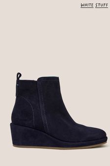 White Stuff Blue Luna Suede Wedges Ankle Boots (N33582) | €56