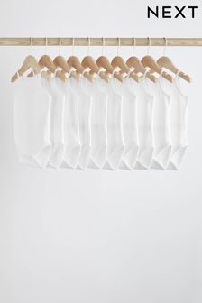 أبيض - حزمة من 10 لباس قطعة واحدة بحمالات للبيبي (N33587) | د.ك 6.500 - د.ك 7