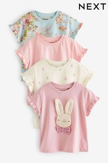 Pink Bunny T-Shirts 4 Pack (3mths-7yrs) (N33667) | €25 - €31